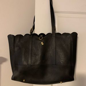 Teddy Maximus beautiful black soft grain leather tote Made in England